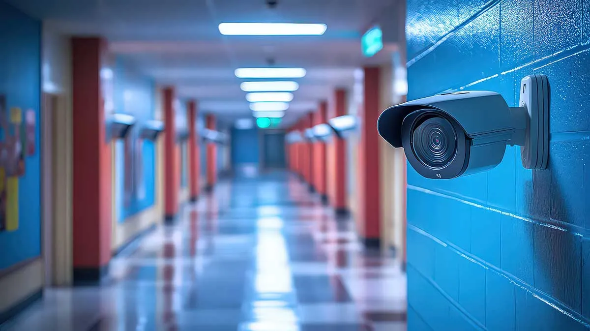 Security camera in a building
